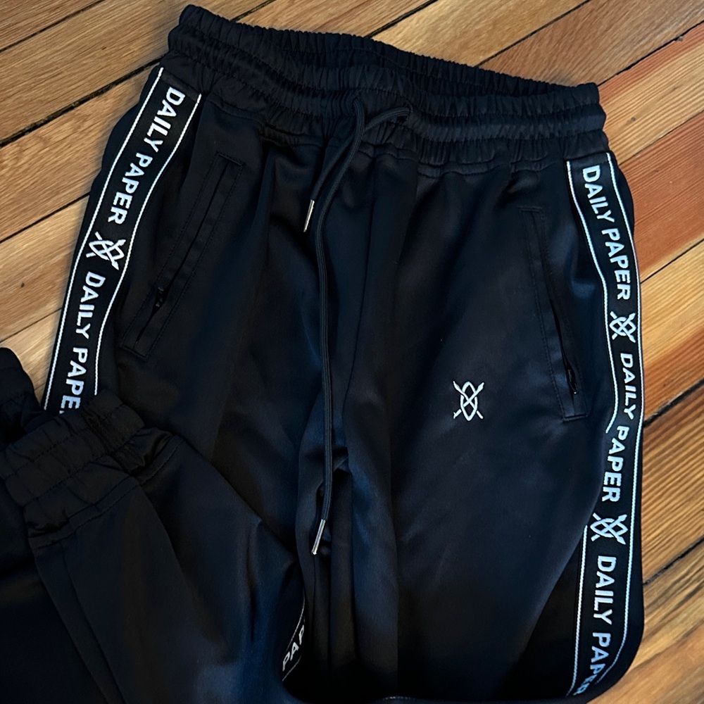 Daily Paper Black Joggers with Logo Tape